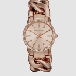 MICHAEL KORS Gold and Pink Chain Link Watch